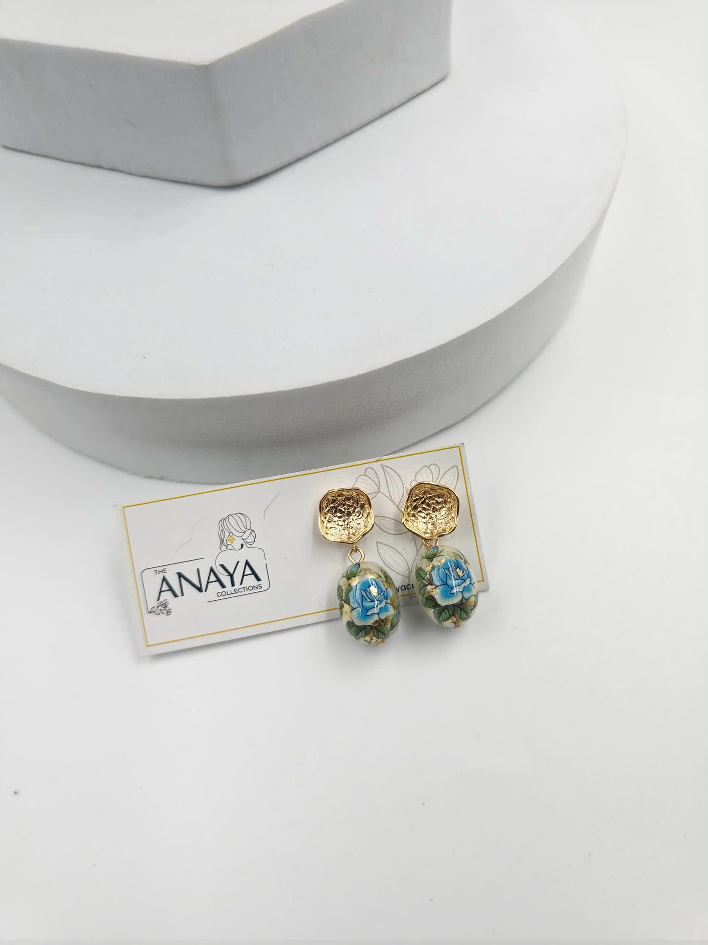 Floral Decal Beads Elegance Earrings