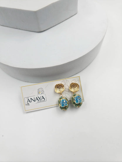 Floral Decal Beads Elegance Earrings