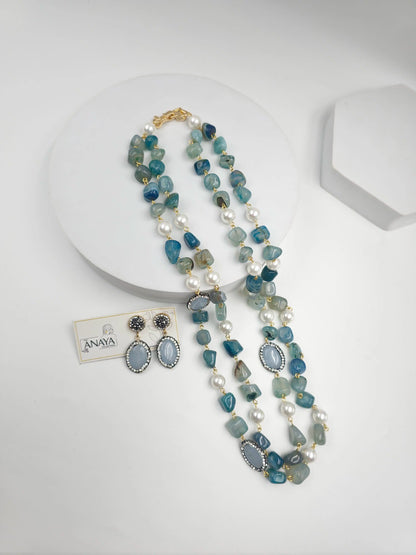 Double Line Agates With Baroque Set