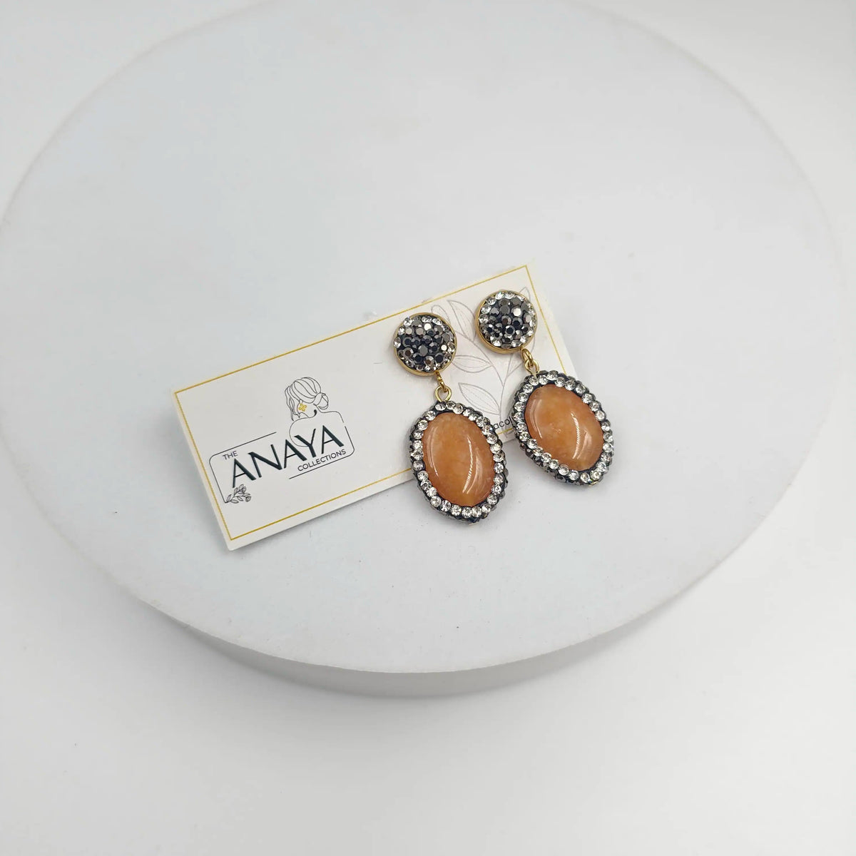 Marquise Agate Oval Earrings