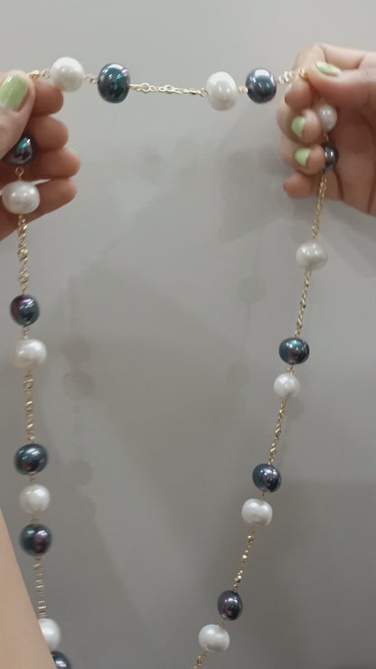 Uncut Shell Pearl Earrings with Diamond