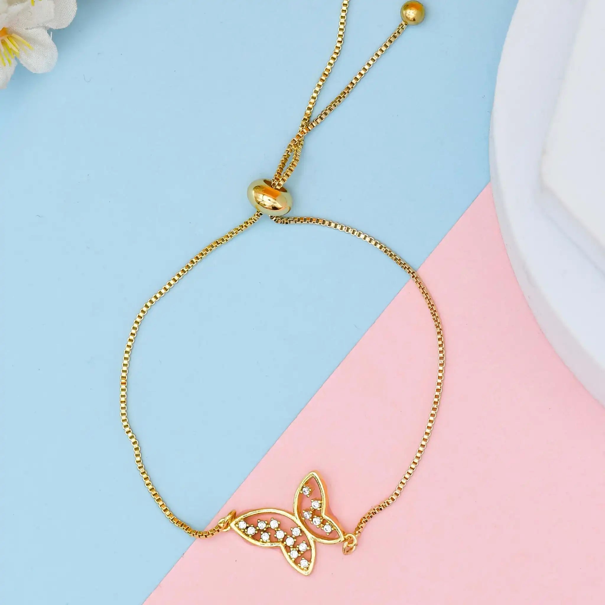 Studded Butterfly Pull Bracelet