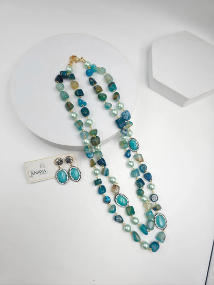 Double Line Agates With Baroque Set